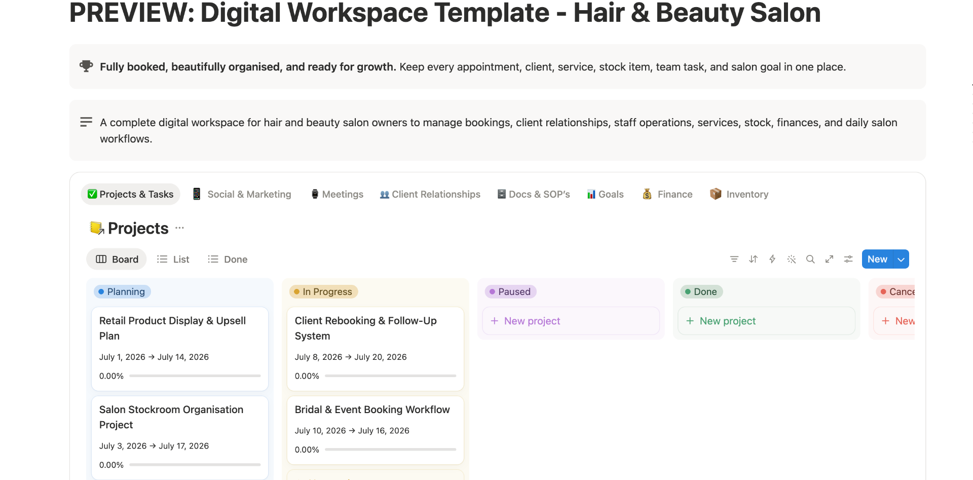 Digital Workspace Template preview